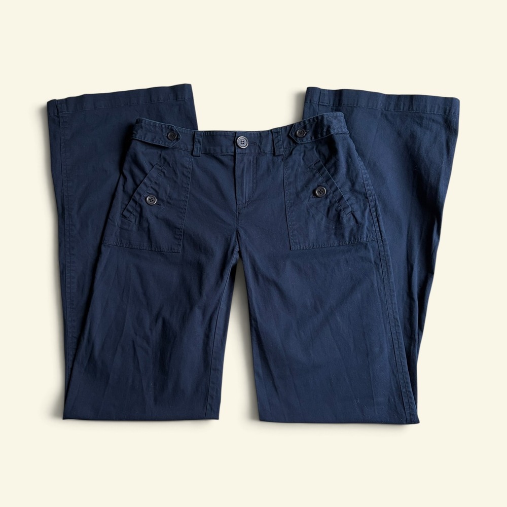 Morrissey Vintage Y2K Utility Bootcut Pants Navy Blue Sz 0 Cargo Sailor Low Rise